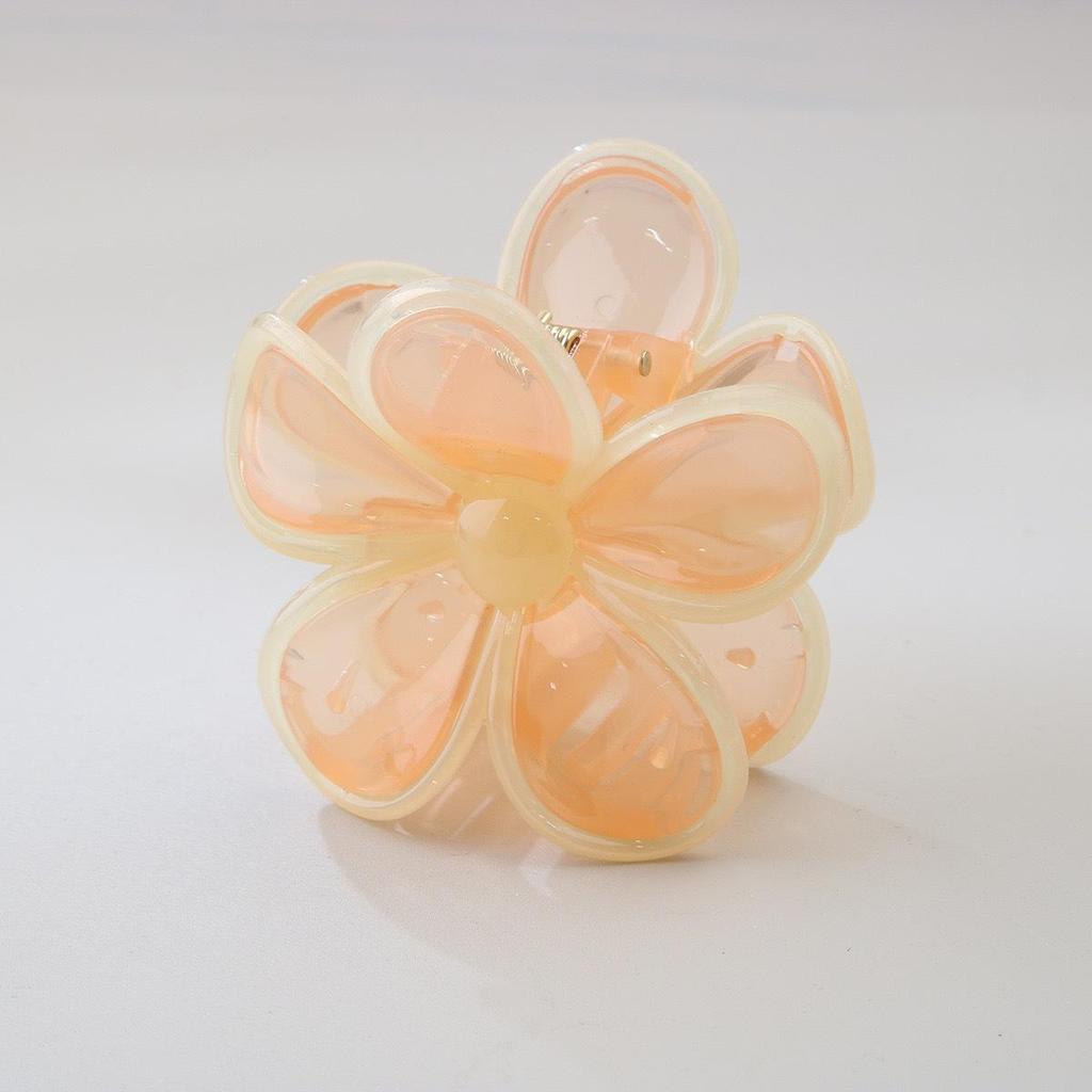 Korean Style Plumeria Hair Clip - Elegant Updo Claw Clip for Women, Perfect for Vacation & Gentle Style