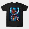 Men Black Print T-shirt Space Letterman Ii No-Cut Transfer Paper Print Cotton Tshirt