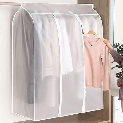 Garment Bags for Hanging Clothes Large Translucent Frosted Garment Rack Cover Bags with Zipper Polyethylene Materia