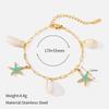European and American vacation style starfish shell pendant 18K gold-plated necklace bracelet set light luxury niche design