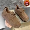 Fleece warm snow boots new winter thick-soled short tube lace-up thickened cold-proof cotton shoes