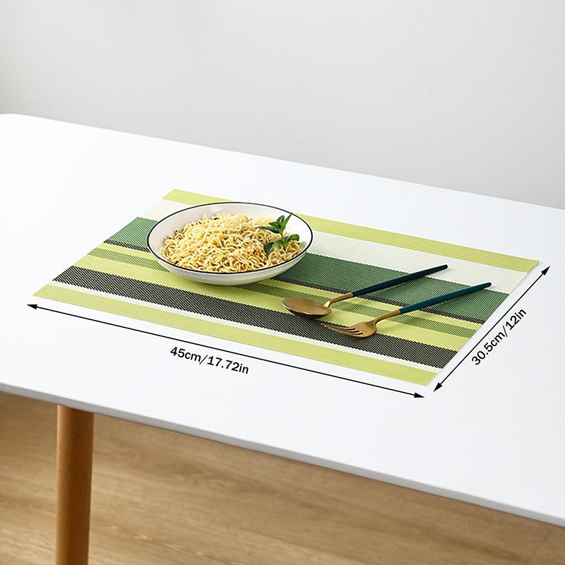 45x30cm PVC prostírání pruhované protiskluzové vodotěsné podložka na stůl kuchyňský jídelní stůl podložky na talíře podložky pod misky domácí dekorace