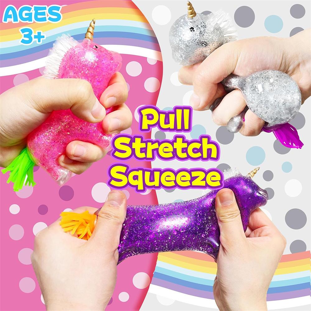 Jednorožec Squishy Míčky na odbourání stresu pro děti se zaměřením a autismem Pružná zvířátka Hračka na stres Party Dárky Squishy Fidget Hračky
