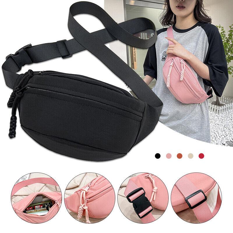 Women Mens Waist Bag Waterproof Fanny Pack Adjustable Strap Chest Messenger Bag Outdoor Sports Phone Headset Storage Organizer