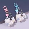 Aesthetic Keychains Purse Handbag Backpack Bag Pendant Charms Flocking Dog Keychains Charms Car Keyring for Women Girls