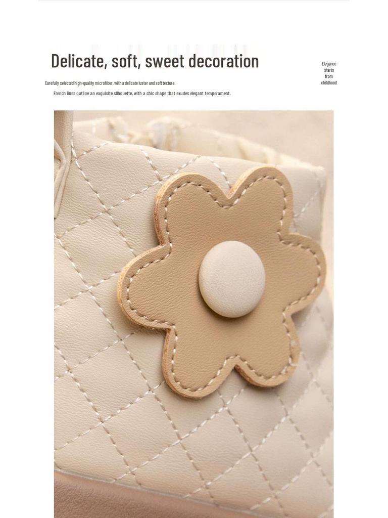 Girls' Martin Boots - Warm, Velvet, Floral, Leather, Short Boots for Autumn & Winter