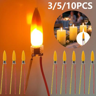 3/5/10 Stück Flammen-LED-Filament 2200K Dioden-Glühbirne Zubehör 3V LED-Flammen-Effekt-Glühbirne für Weihnachtsfeier-Dekorationen