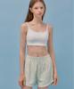 VIKINI VENDER Seersucker Summer Striped Elastic Shorts - Yellow Green