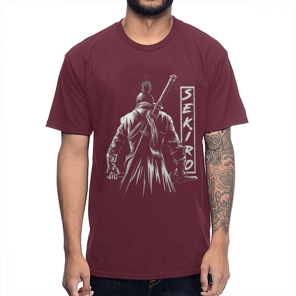 

Игровая футболка для PS4 SEKIRO Shadows Die Twice The Onearmed Wolf Футболка для мужчин Ретро Homme Футболка 100% Хлопок S