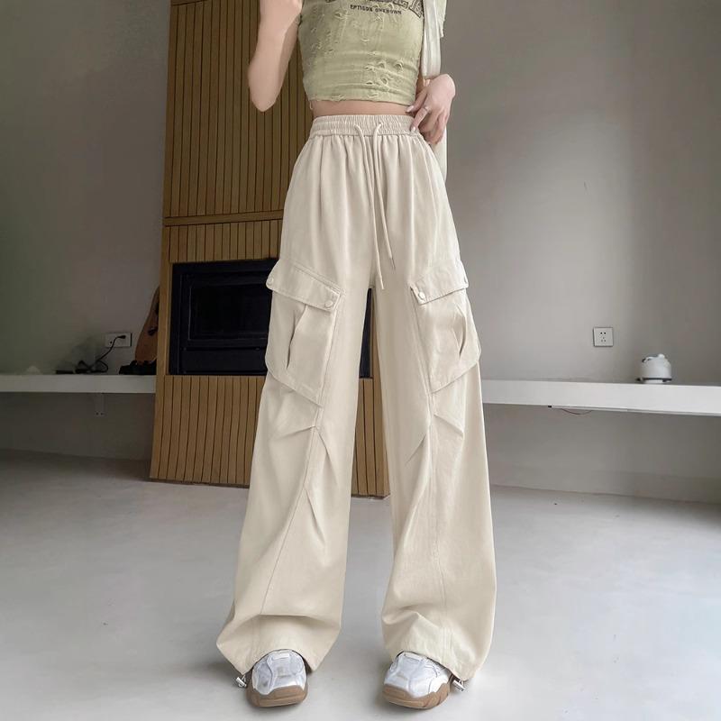 Work Pants for Women In Spring and Summer New High Waist Droop Parachute Quick-drying Casual Wide-leg American Sports Pants