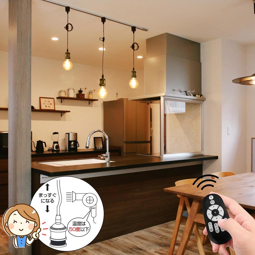 LVWIT Hängeleuchte, E26 Sockel, mit LED-Birne, Dimmbar, Farbverstellbar, 60W Äquivalent (6W Stromverbrauch), 90% Energieeinsparung, Fernbedienung,