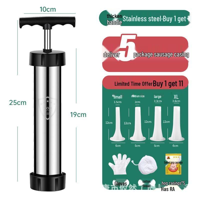 Bacon Manual Sausage Stuffer - Home Sausage Maker & Filling Tool