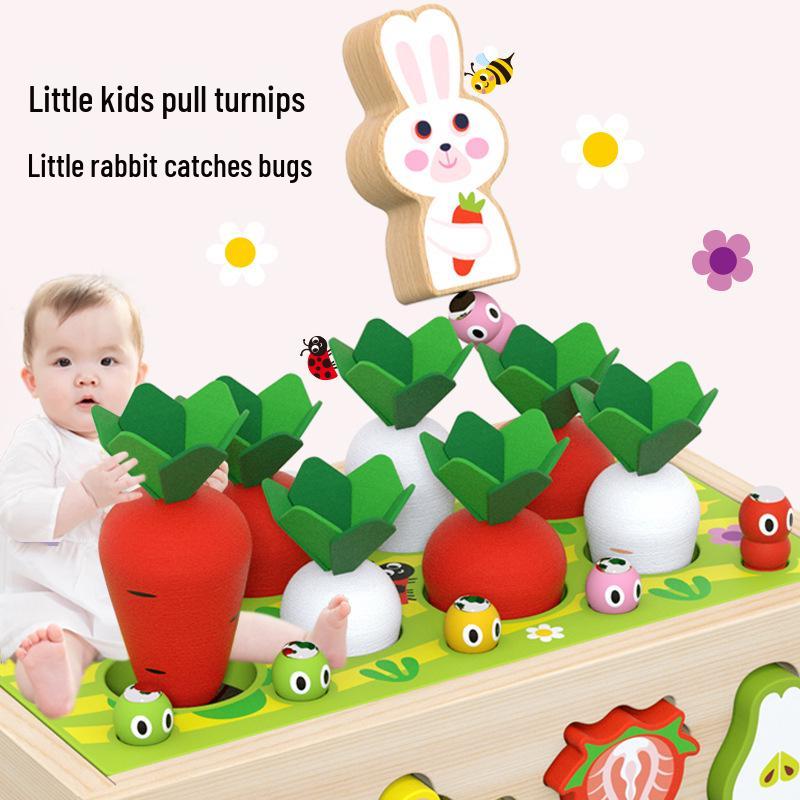 Educational Orchard Farm Blocks: Insect Matching & Radish Pulling Toys for Kids