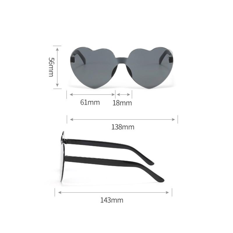 5pcs Jelly Peach Heart Sunglasses Female Street Photo Trendsetter Love Glasses Photo Cute Funny Sunglasses