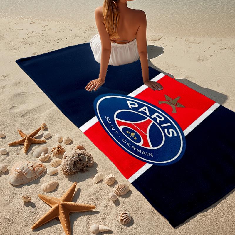 Paris Saint-Germain Football Crest Beach Towel, Quick-drying, Easy to Care for, Use for Both Fitness and Beach Vacations,Sports Essential Fan Gift