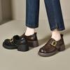 Spring and Autumn New Women's Shoes Thick Heel Thick Sole One Pedal Fashion Single Shoes Medium Mother Shoes