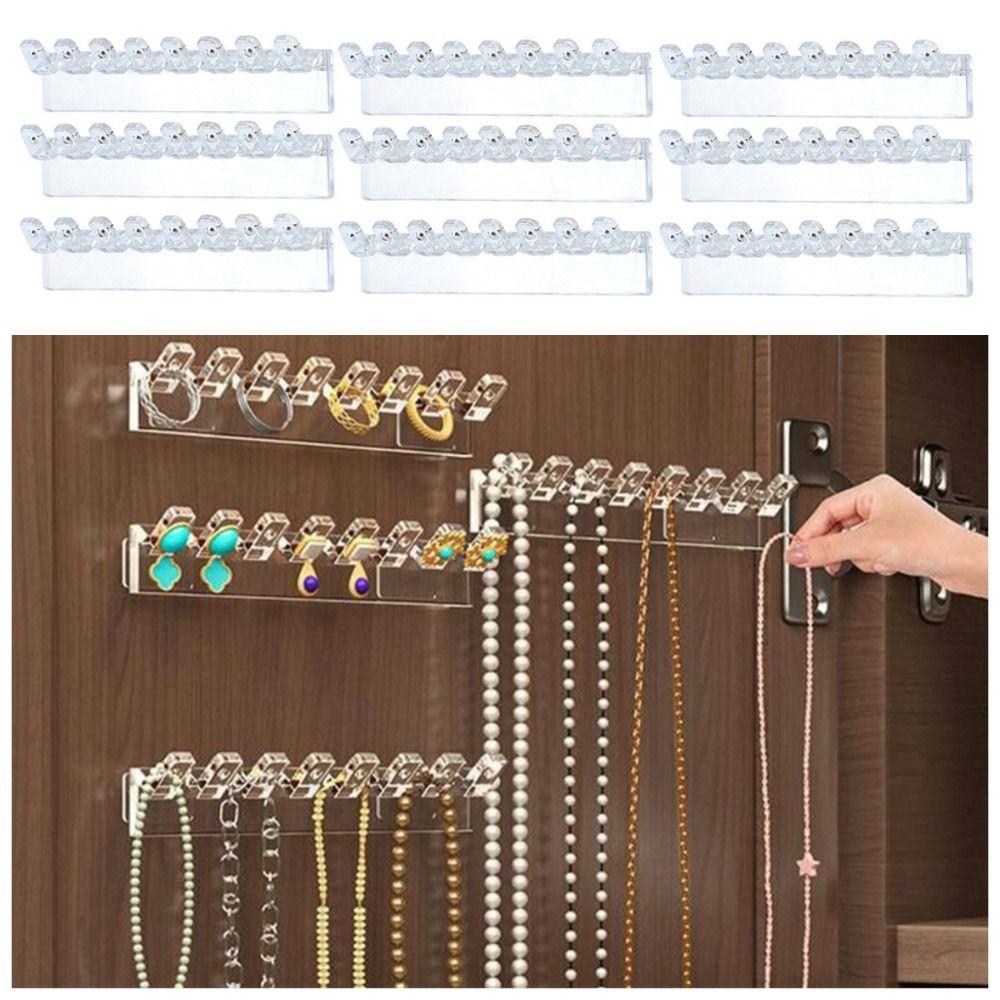 9Pcs 8 Hooks Necklace Holder Wall Mounted Jewelry Display Stand  for Bangles, Bracelets and Rings