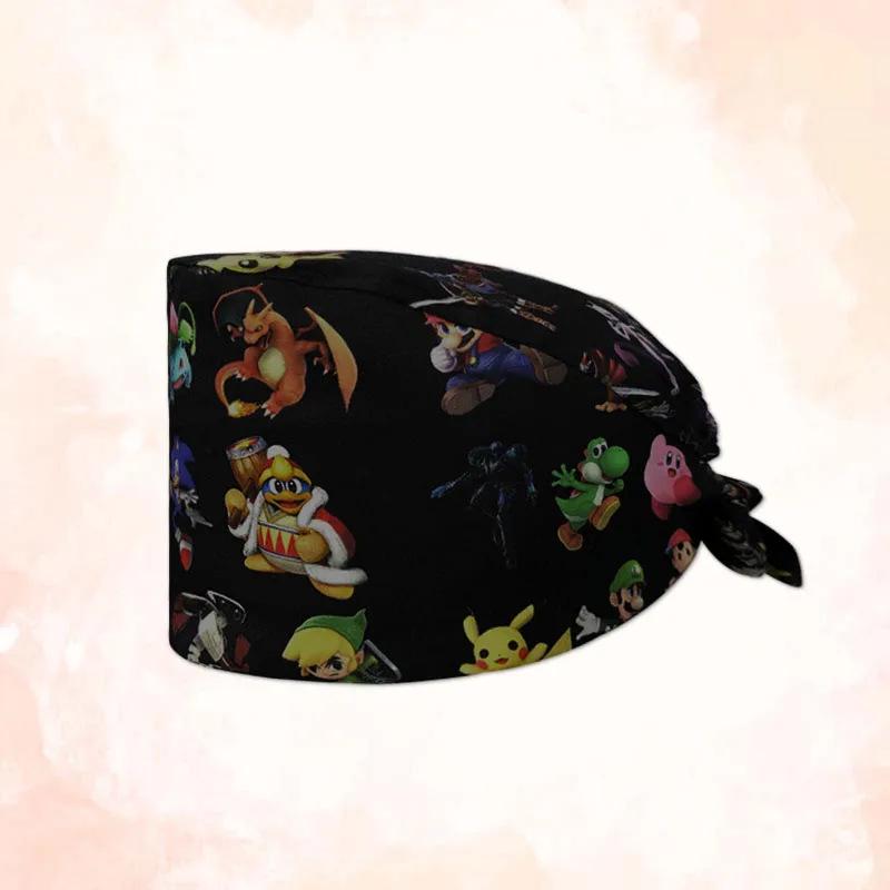 Women's Cotton Surgical Cap - Cartoon Print Nurse & Dentist Hat