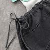Skinny Fashionable and Versatile Stretch High-waisted Denim Shorts Female Summer Slim Drawstring Design Sense of Wide-legged Pants A Word Pants