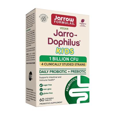 Vegan Jarro-Dophilus Kids Probiotics 1 Billion CFU Raspberry Flavor, 60 Chewable Tablets