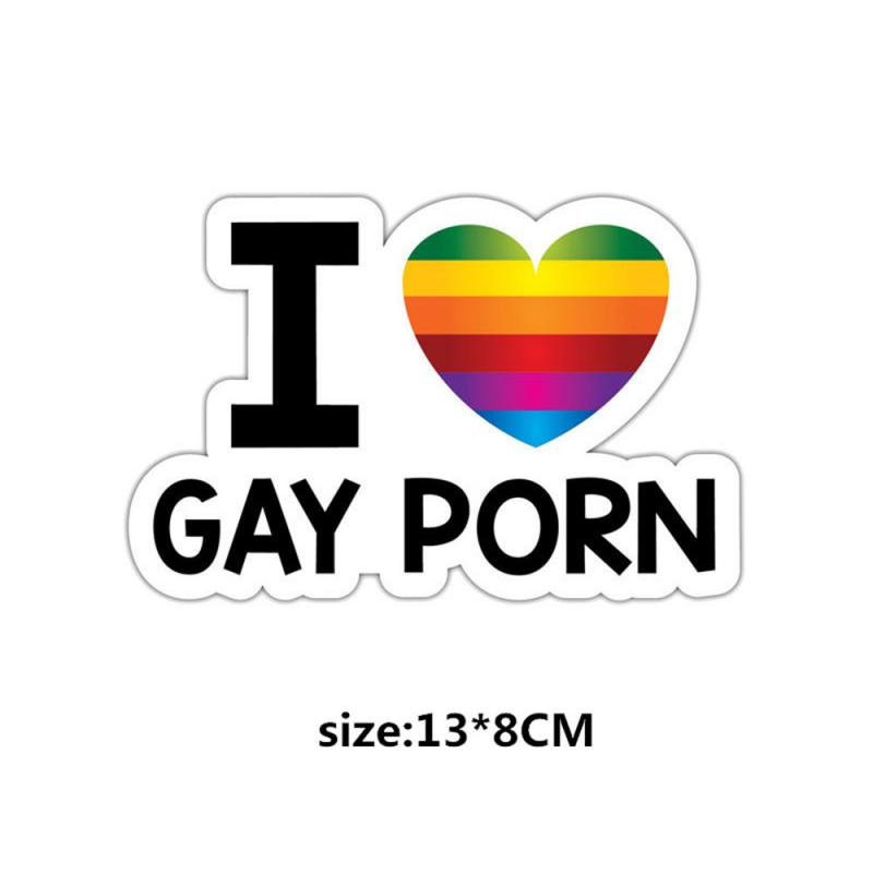 Car Stickers I LOVE GAY PORN Reflective Personality Car Stickers Waterproof Decorative Pull Flower Car Accessories Auto Product