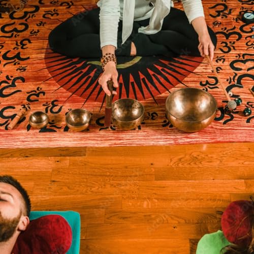COZENTA Klangschalen- und Schlägel-Set für Meditation, Heilung und Reinigung (8cm Durchmesser)