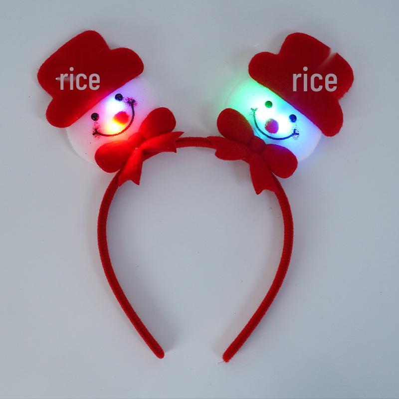 Świecące Świąteczne Akcesoria do Włosów Bałwana: Świecąca opaska i spinka do włosów dla dorosłych i dzieci