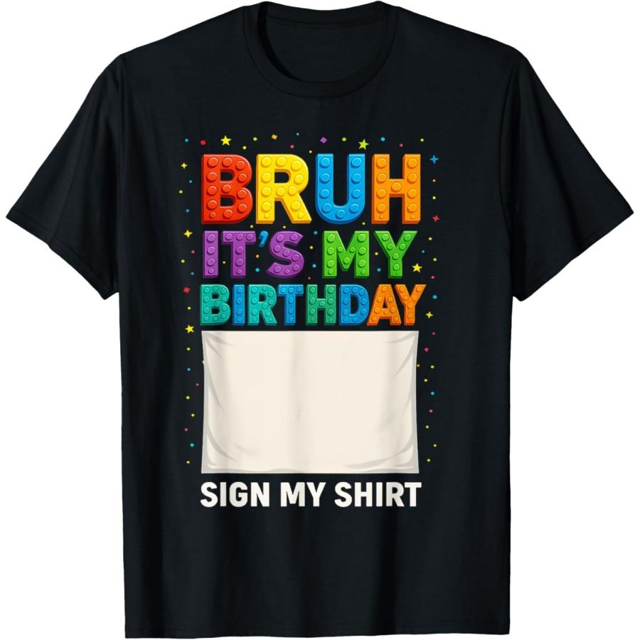 Мастер-строитель Строительные блоки Брух Это мой день рождения подпиши мою футболку S