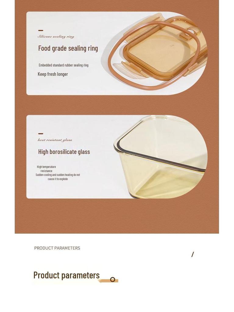 Xilekou Kimchi Box: Large Heat-Resistant Borosilicate Glass Storage for Microwave Use