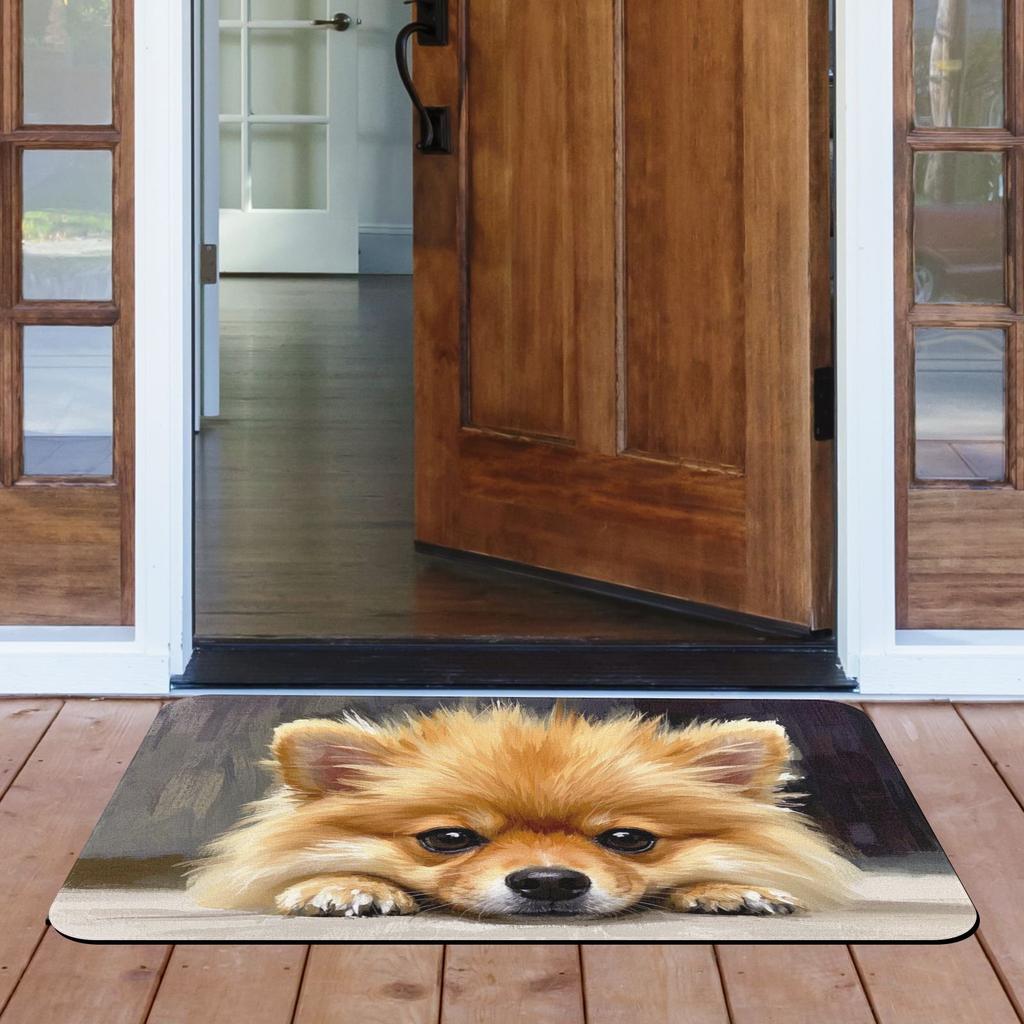 1Pcs Dog Pattern Floor Mat Modern Kitchen polyester Rug Non-Slip Colorful Indoor Carpet, For Home Bathroom Bedroom Living Room Decor