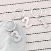 Creatieve Gepersonaliseerde Roestvrij Staal 0-9 Nummer Sleutelhanger Hanger