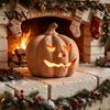Dekorative Laternen Halloween Kürbis Kerzenhalter, Harz Laterne Teelichthalter mit geschnitztem Gesicht für Herbst Bauernhaus Tisch Kaminsims Dekor Stil