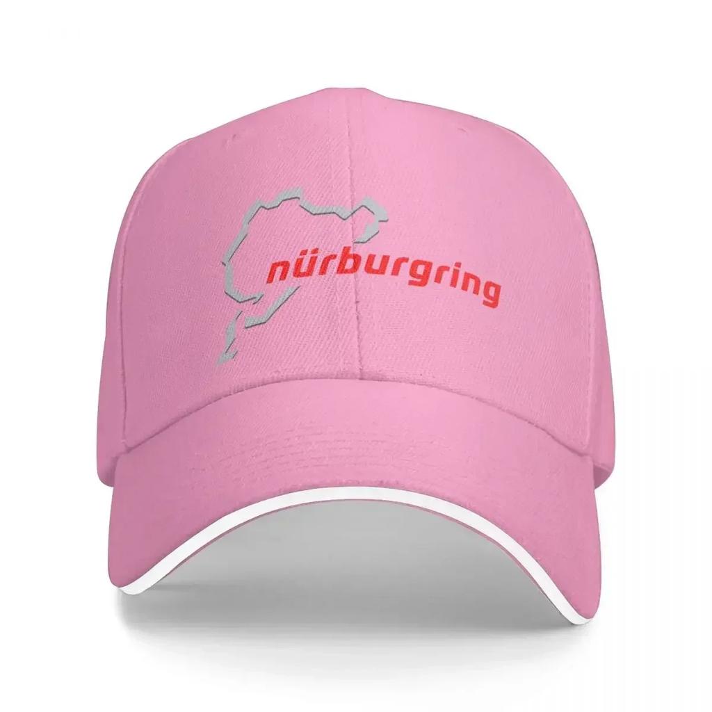 Nurburgring Red Pale Grey and Dark Grey Baseball Cap Vintage Rugby Dad Hat Dropshipping Men Golf Wear Womens
