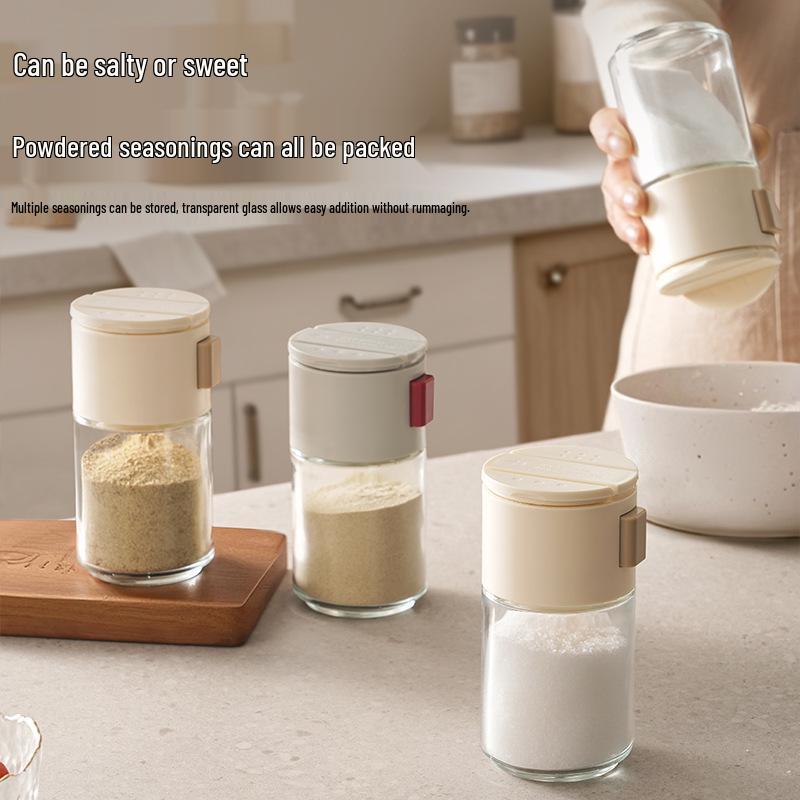 Moisture-Proof Glass Spice Jars Set - Sealed Kitchen Containers for Salt & Seasonings