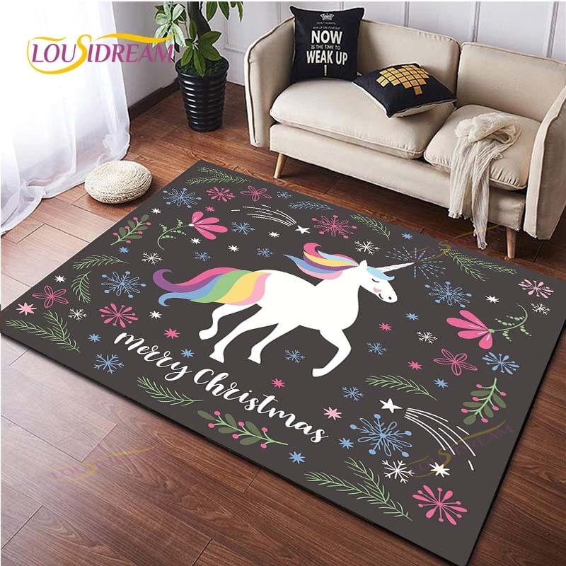 Cartoon Cute Unicorn Home Decor Bathroom  Soft Rugs Carpets for Living Room Rug for Kitchen on The Floor Mat Bedroom Mat