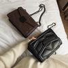 Retro Rivet Chain Small Shoulder Bag Women's Flap PU Leather Fashionable Square Crossbody Bag