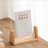1Pc Walnut/Beech Creative Photo Frame Acrylic U Shape Transparent Frame Desktop Wood Wedding Pictures Frame Office Decor
