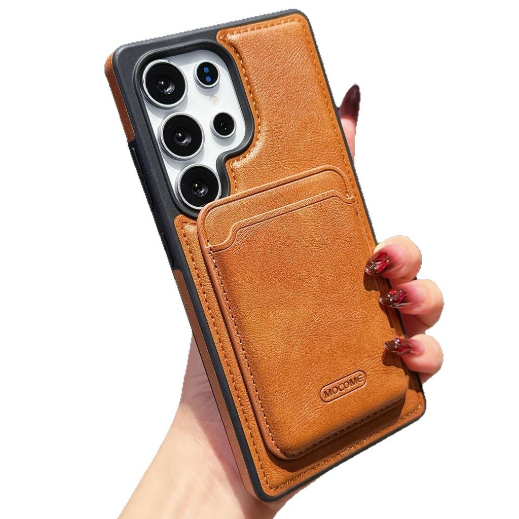 Samsung S25Edge/S24 ULTRA Pinshield Leather Anti-Fall Magnetic Card Holder Case