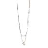 ANENJERY Sliver Color Double Layer Chain Imitation Pearl Water Drop Pendant Neckalce for Women Simple Jewelry Birthday Gifts