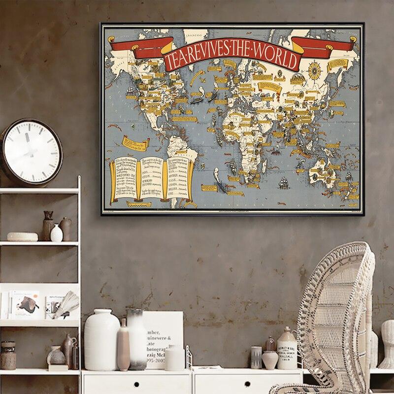 Vintage Map Of Tea Revives The World Culture Adventure Maps Canvas Paintings Kraft Posters Wall Stickers Home Decor Family Gift 73x35cm At Affordable S Free Shipping Real Reviews With Photos - Vintage Adventure Home Decor Vintage Map Of Tea Revives The World Culture Adventure Maps Canvas Paintings Kraft Posters Wall Stickers Home Decor Family Gift 73x35cm At Affordable S Free Shipping Real Reviews With Photos - Vintage Adventure Home Decor