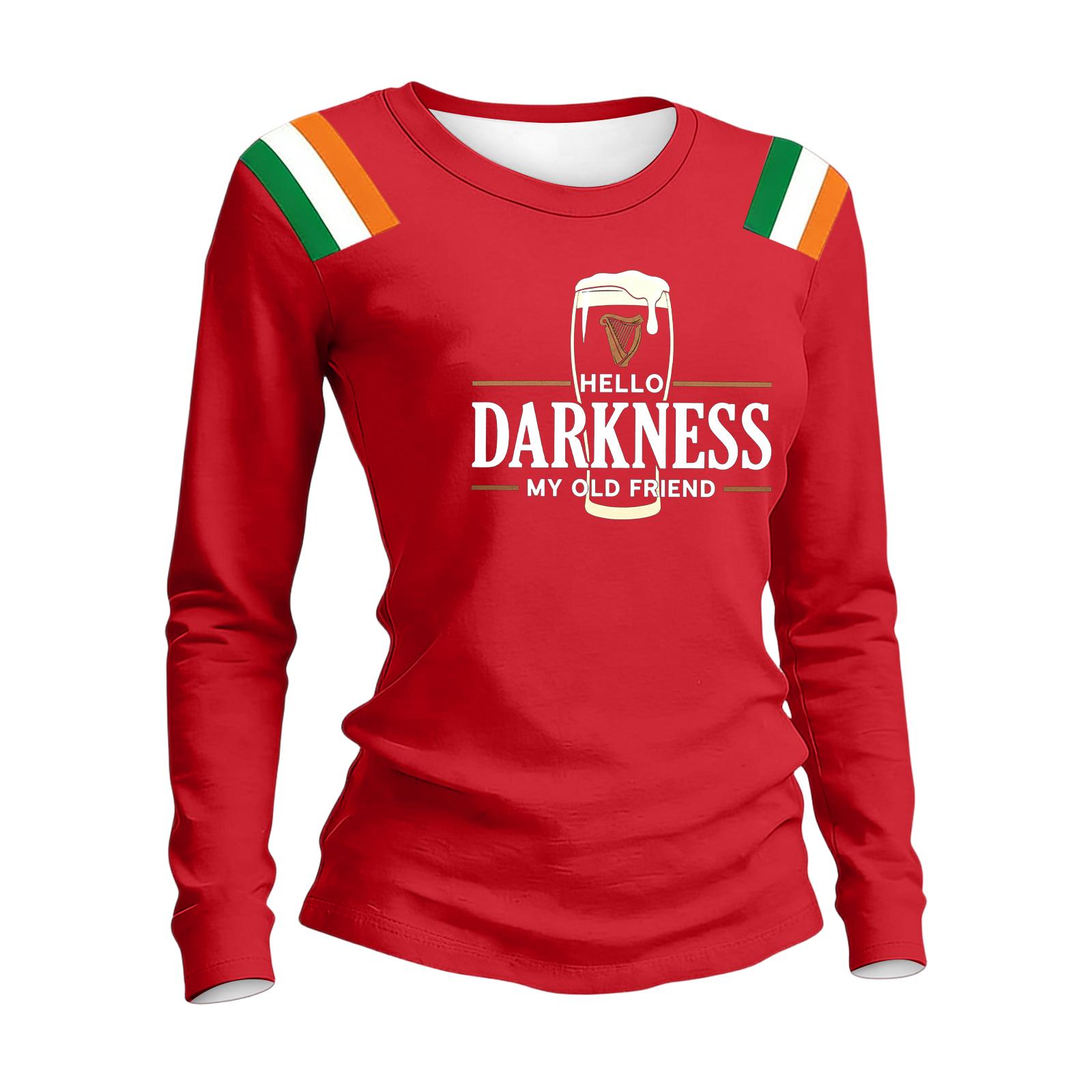 

Women s Fashion Casual Printed Round Neck Long Sleeve Pullover Top XXL