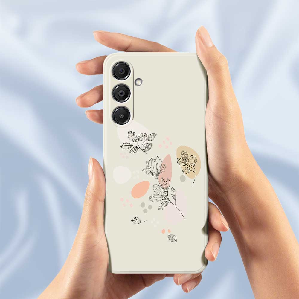 For Samsung Galaxy A16 5G/4G Case Sketch Leaves Pattern Printing Straight Edge TPU Phone Back Cover