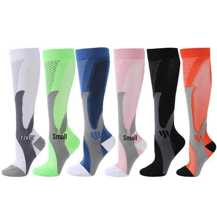6-Pack Patterned Sports Compression Calf Socks for Running