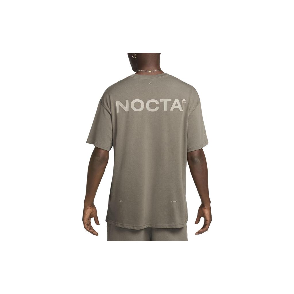 Nike X Nocta Big Body CS Letter Comfort Short Sleeve T-Shirt Unisex Tops Olive-Gray Moon-Fossil FN7663-040