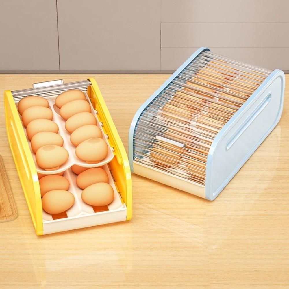 Double-layer Automatic Rolling Egg Holder Plastic Egg Dispenser Egg Storage Racks  Refrigerator