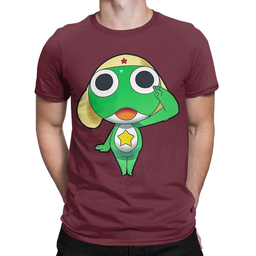Cute Cartoon Sgt Frog Keroro TShirt for Men Women  Humorous Cotton Tee Shirt Round Neck Short Sleeve T Shirt New Arrival Tops