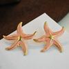 Hot Selling Fashion Earrings Colors Stainless Steel Drip Glaze Design Starfish Earring Versatile Temperament Trendy Jewelry