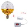 RGB Stage Lights With US EU Plug E27 Rotating Light Bulbs for Party Holiday Decoration AC85-265V Shining Lamp 360° Beam Angle