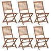 Day and Night - Day and Night Folding Garden Chairs 6 Pcs Solid Acacia Wood
