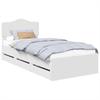 Bed Frame with Drawers White 75 X 190 Cm Engineered Wood